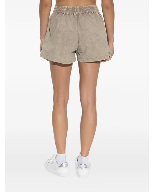 DIESEL White S-Oul Drawstring-Waist Logo-Embroidered Mini Shorts