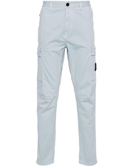 Stone Island Blue Compass-badge Straight-leg Trousers for men