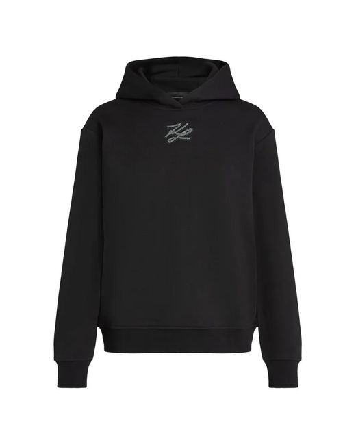 Karl Lagerfeld Black Rhinestone Autograph Hoodie