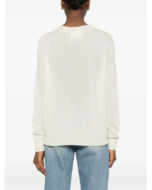 Bompard White Seamless Round-Neck Sweater