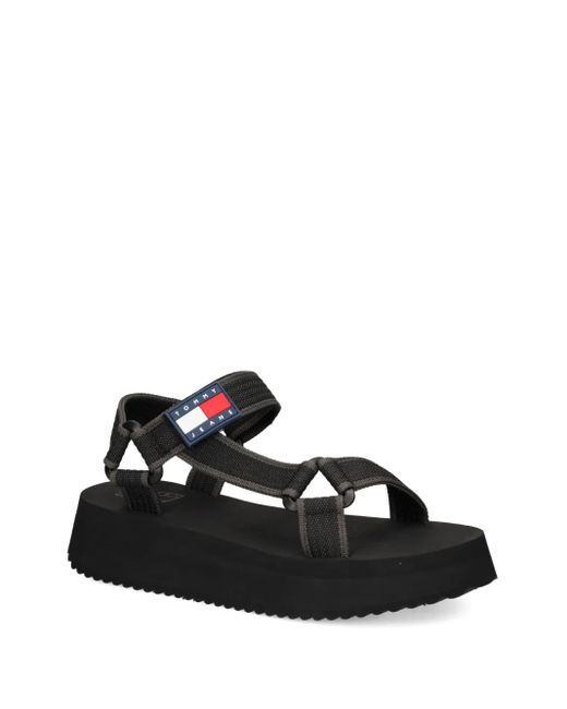 Tommy Hilfiger Black Platform Strap Sandals