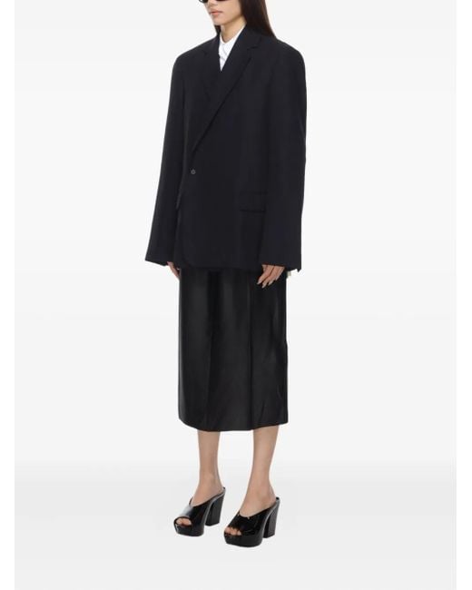 Carven Blue Double-Breasted Wool Jacket
