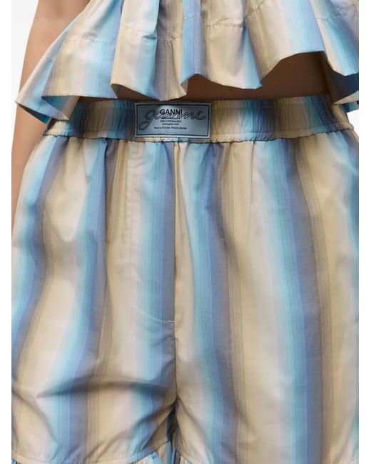 Ganni Blue Striped Shorts