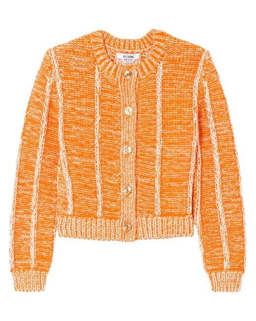 Re/done Orange Baby Crewneck Cardigan
