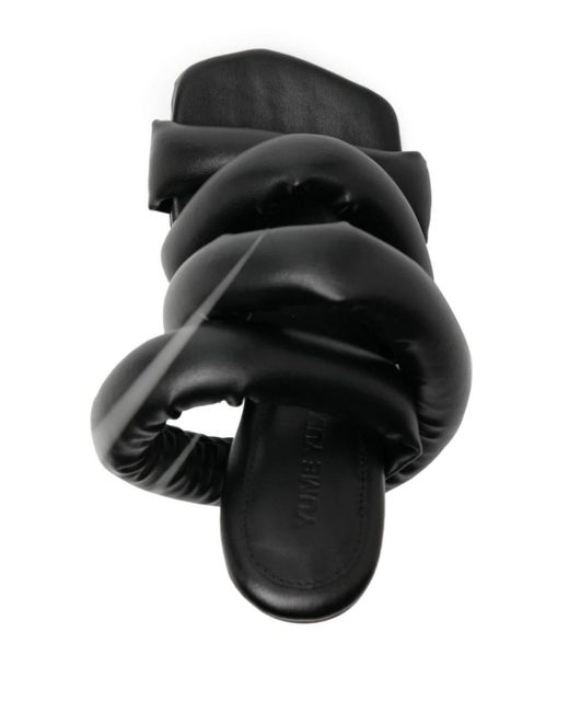 Sandales matelassées Circular Heel 110 mm Yume Yume en coloris Black