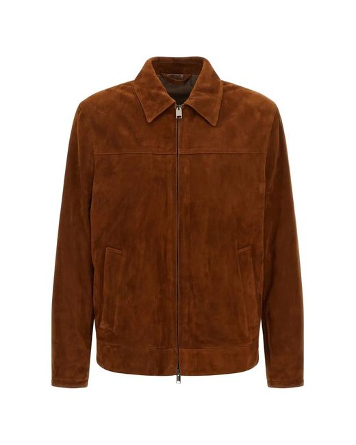 Brioni Brown Suede Jacket for men
