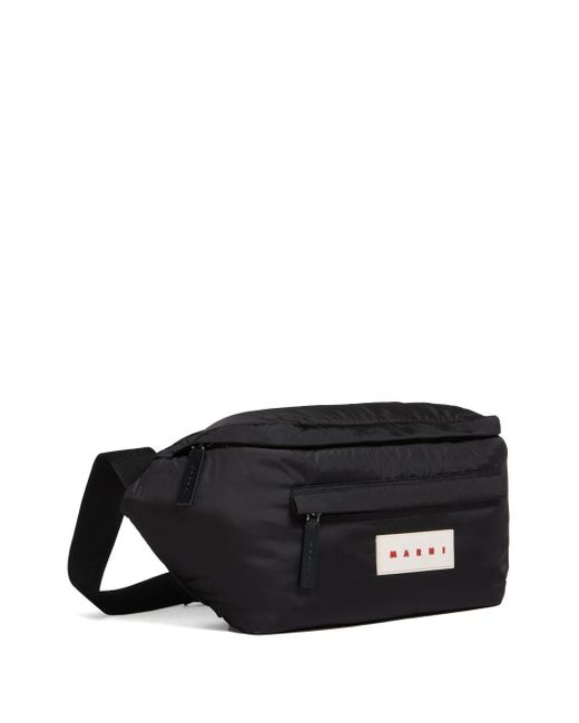 Marni Black Logo-appliqué Belt Bag - Men's - Nylon for men