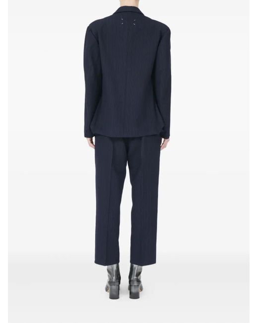 Maison Margiela Blue Wool Pinstripe Jacket