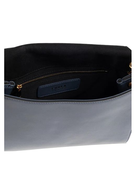 Furla Blue Petit Sac Cabas Domus À Détails Métalliques Ronds