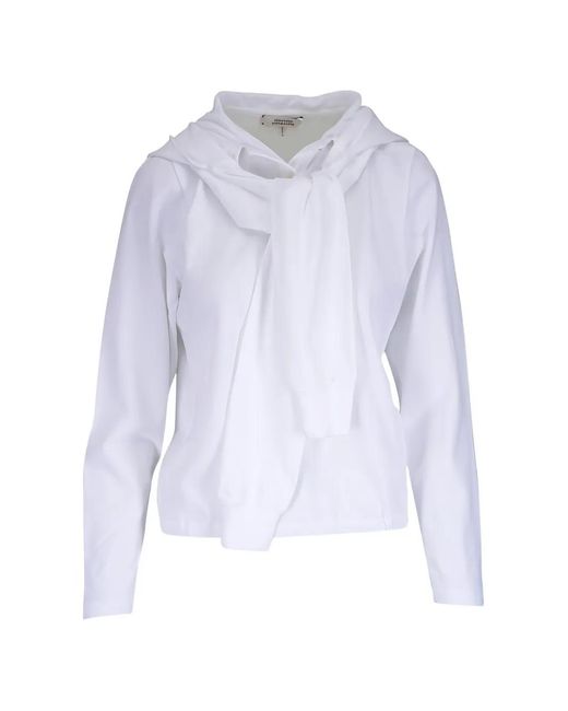 Dorothee Schumacher White Sporty Romance Hooded Blouse