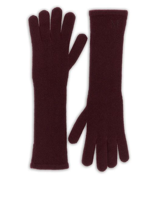 Max Mara Purple Gants À Logo
