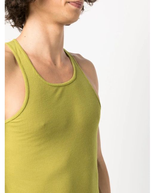 Rick Owens Yellow Round-Neck Racerback Tank Top for men