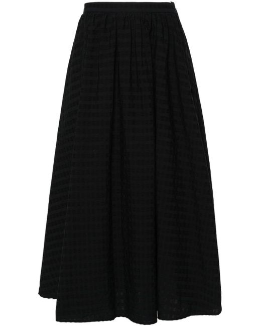 MSGM Black Seersucker-embellished Skirt