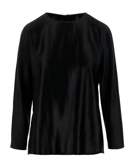 Giorgio Armani Silk Long-sleeve Blouse Black