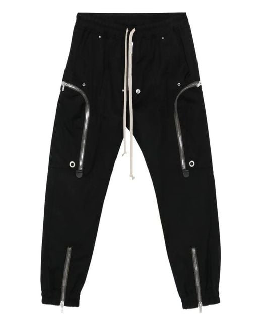 Rick Owens Black Bauhaus Zip-Detail Trousers for men