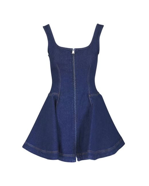 Jonathan Simkhai Blue Robe En Jean À Coupe Courte