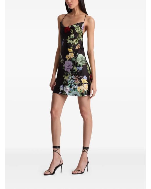 Alice + Olivia Black Harmony Mini Slip Dress