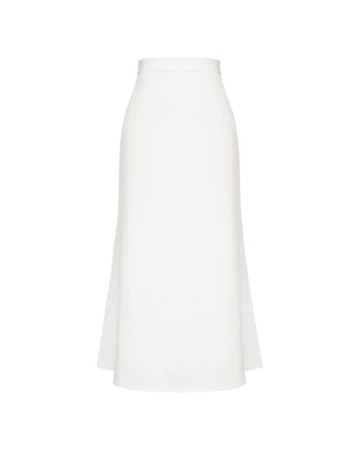 POST MERIDIEM White A-Line Midi Skirt