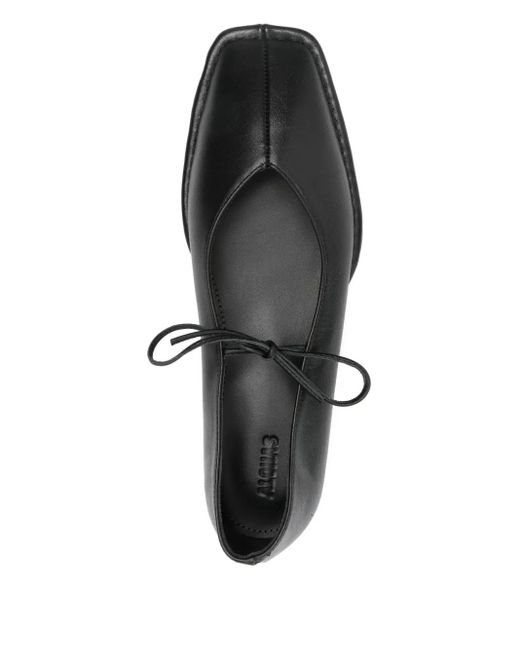 Alohas Black Ballerinas Mit Eckiger Kappe