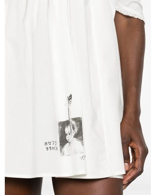 Enfants Riches Deprimes White Graphic-Print Mini Dress