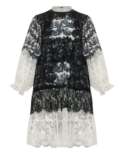 Munthe Black Lisso Floral-Lace Dress