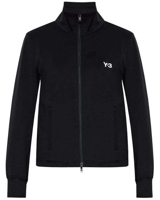 Y-3 Blue Sweatshirt Featuring Front Zip Fastening