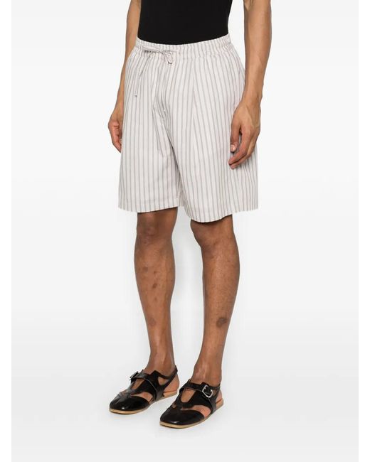 Grayed White Striped Shorts for men