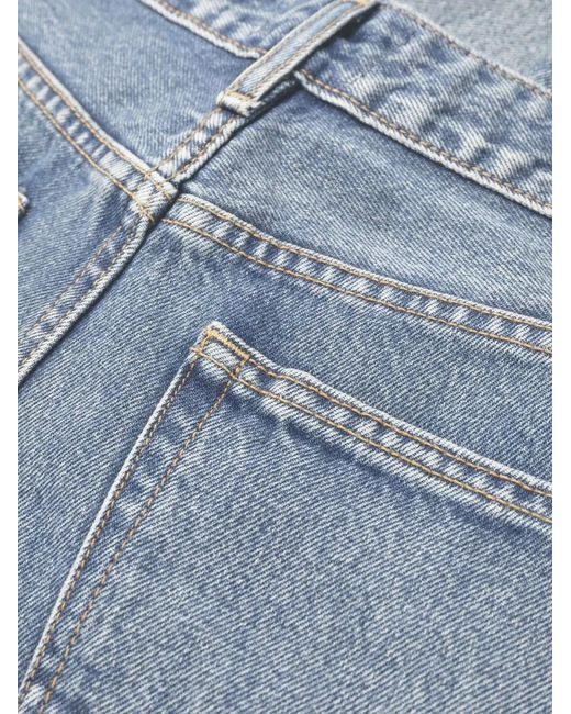 Ganni Blue Logo-Patch Straight-Leg Jeans