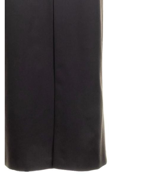 Seventy Black Straight-Hem Button-Fastening Midi Skirt