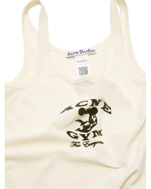 Acne White Gym-Print Tank Top for men