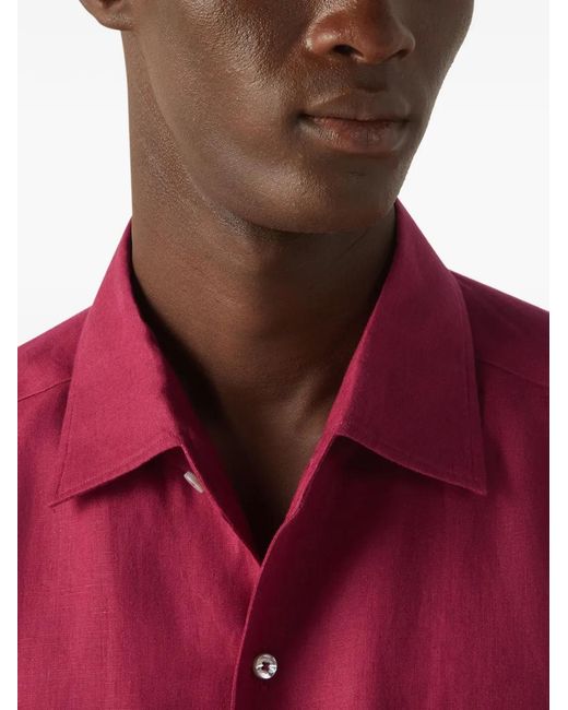 Zegna Red Oasi Linen Shirt for men