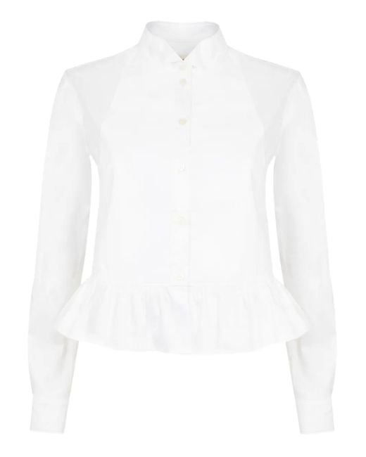 Temperley London White June Peplum-Detail Shirt