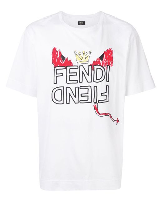 Fendi White Fiend T-shirt for men