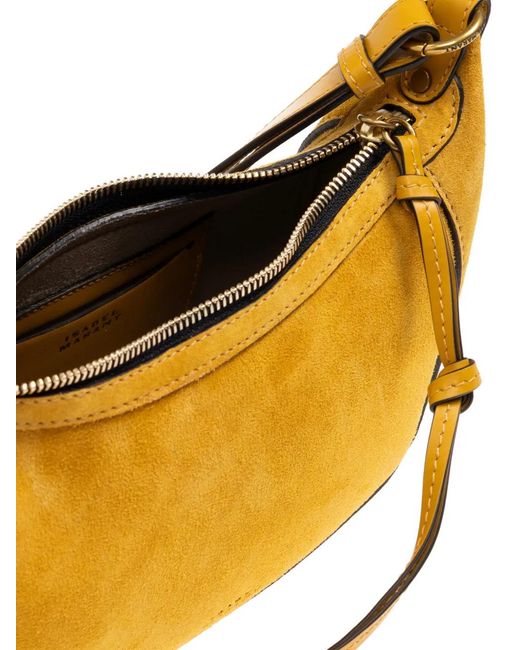 Isabel Marant Orange Oskan Moon Braided Suede Calfskin Leather Shoulder Bag