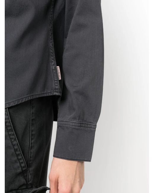 Acne Black Long-Sleeve Denim Shirt