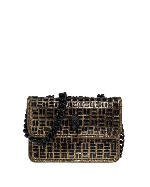 Kurt Geiger Black Crystal-Embellished Chain-Strap Mini Bag
