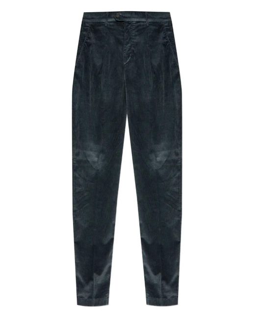 Pantaloni A Coste Con Pieghe di Eleventy in Blue da Uomo