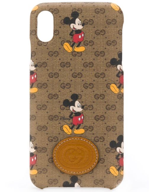 Funda para iPhone XS Mickey Mouse de x Disney Gucci de hombre de color Brown