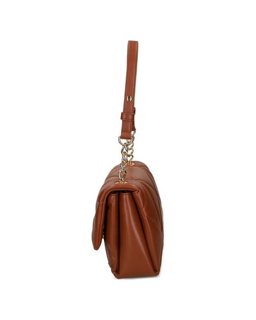 Love Moschino Brown Quilted Chain-Strap Cross Body Bag