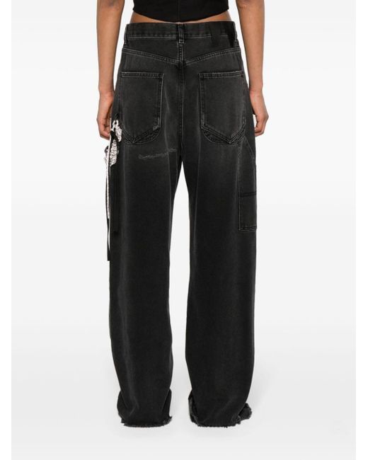 DARKPARK Black Lisa Medium-rise Wide-leg Jeans