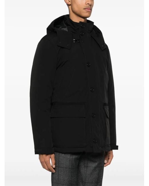 Fay Black Slouch-Hood Padded Jacket for men
