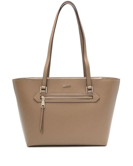 DKNY Natural Logo-Lettering Tote Bag