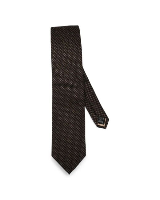 Pal Zileri Brown Micro-Checked Silk Tie for men