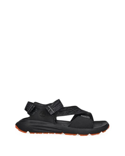 Timberland Black Touch-Strap Leather Sandals for men