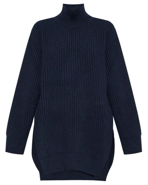 Jil Sander Blue Chunky-Ribbed Wool Jumper