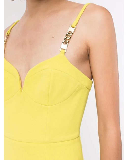 Rebecca Vallance Yellow Piero Chain-Link Detail Gown
