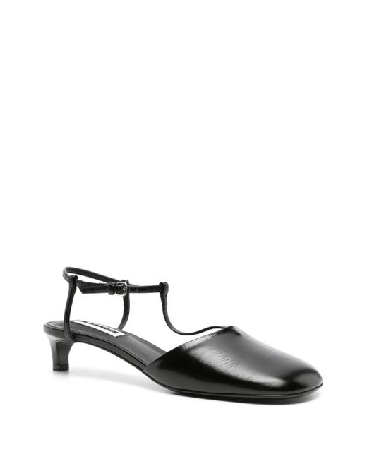 Jil Sander Black T-Bar Slingback