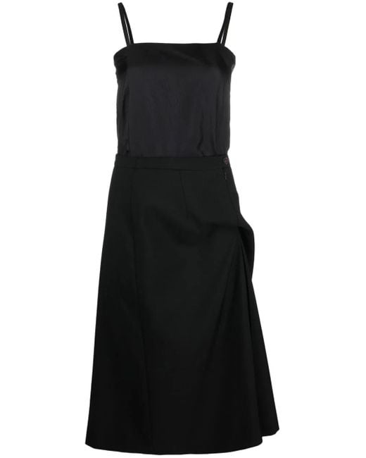 Maison Margiela Black Reworked Square Neck Midi Dress