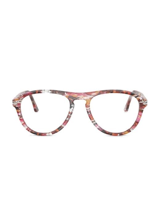 Persol Red Geometric-Frame Glasses
