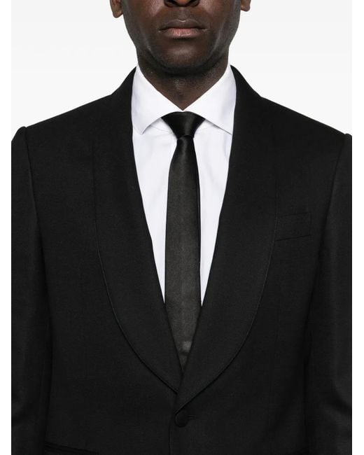 Lardini Black Shawl-Collar Single-Breasted Jacket for men